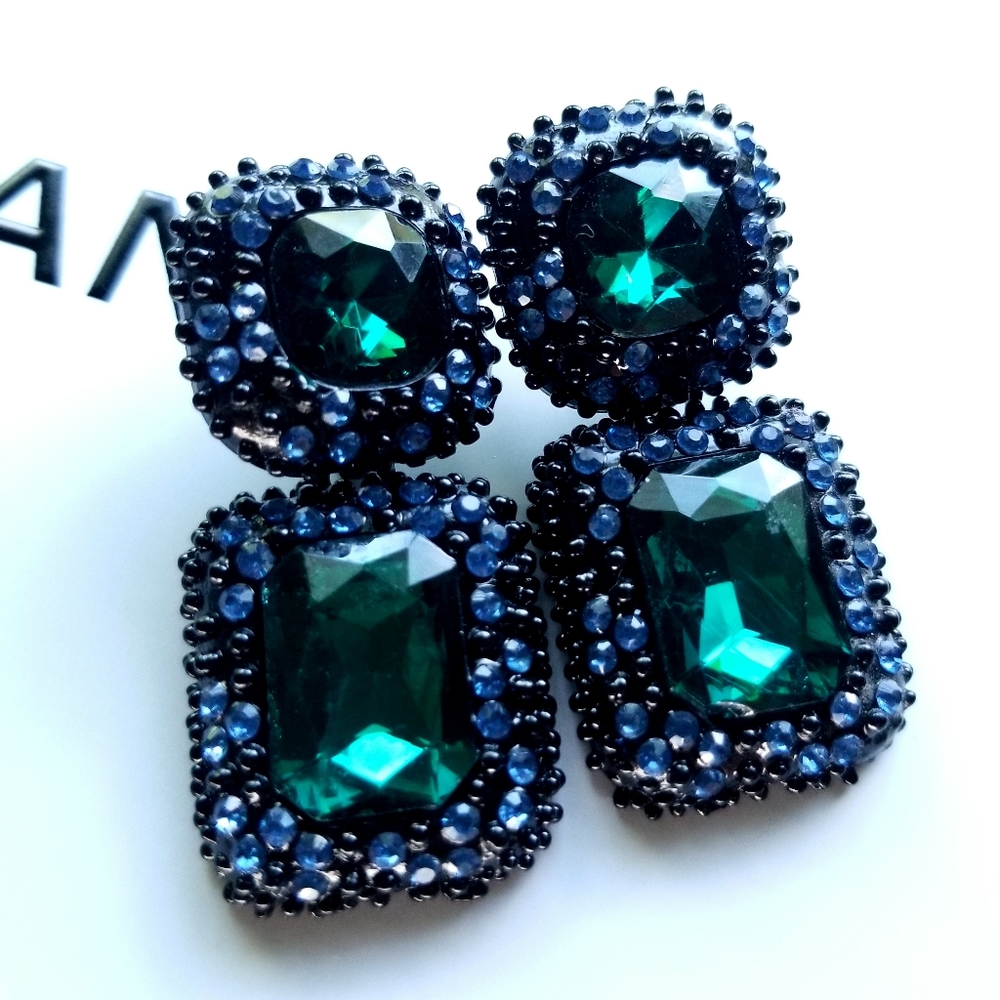 Beautiful Colorblocked Chandelier Earrings